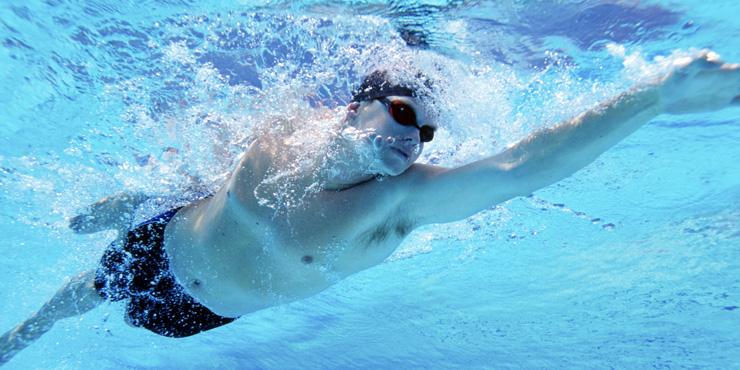 Adem uit in het water